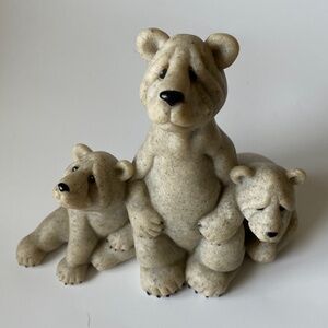 Vintage Quarry Critters Figurine: "Billy & Friends” Bear Family by Second Nature
